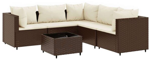 VidaXL Polyrattan Kerti Ülőgarnitúra - 6 részes - Barna