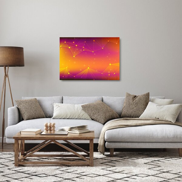 Szines absztrakt kép (üvegen) (70x50 cm)