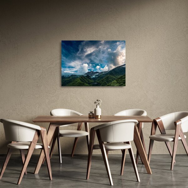 Hegyei kép (üvegen) (70x50 cm)