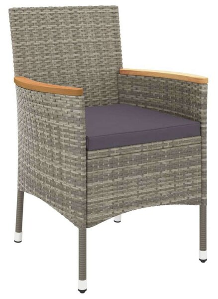 Polyrattan Kerti Étkezőgarnitúra - 9 részes - Szürke