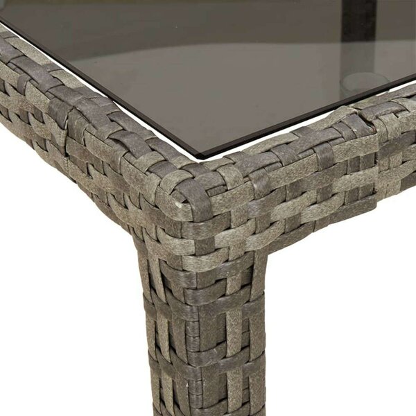 Polyrattan Kerti Étkezőgarnitúra - 9 részes - Szürke