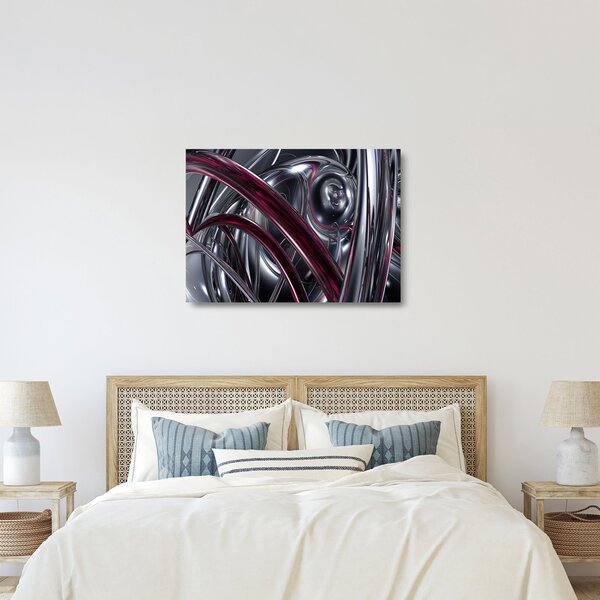 Szürke absztrakció kép (üvegen) (70x50 cm)