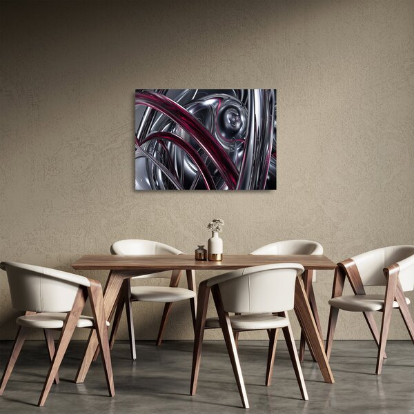 Szürke absztrakció kép (üvegen) (70x50 cm)