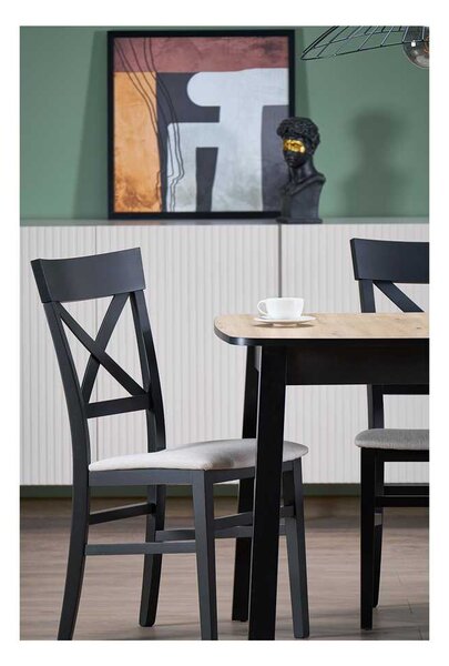 Hank étkezőasztal, artisan tölgy / fekete