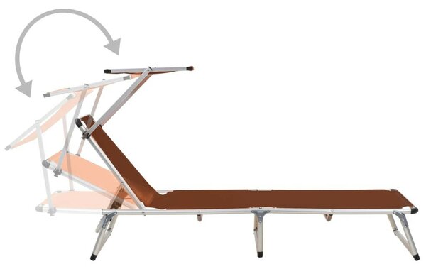 VidaXL Napozóágy - Barna - Összecsukható - 186cm