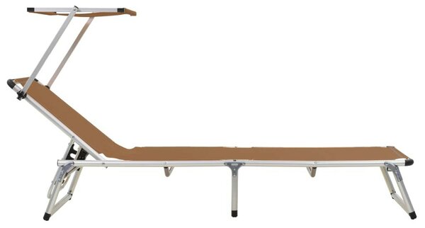 VidaXL Napozóágy - Barna - Összecsukható - 186cm