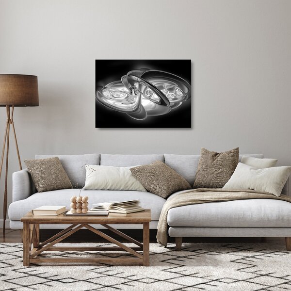 Modern szürke absztrakció képe (üvegen) (70x50 cm)