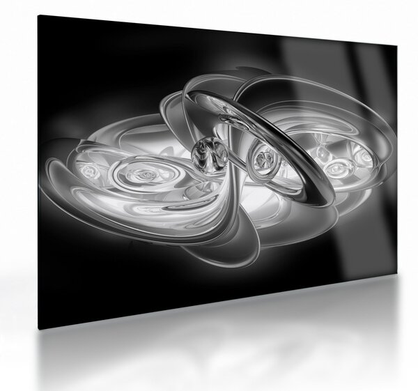 Modern szürke absztrakció képe (üvegen) (70x50 cm)