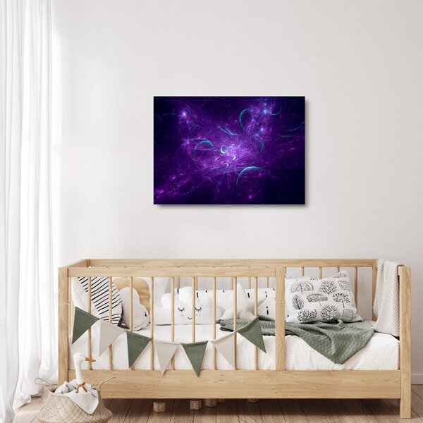 Modern kék absztrakció képe (üvegen) (70x50 cm)