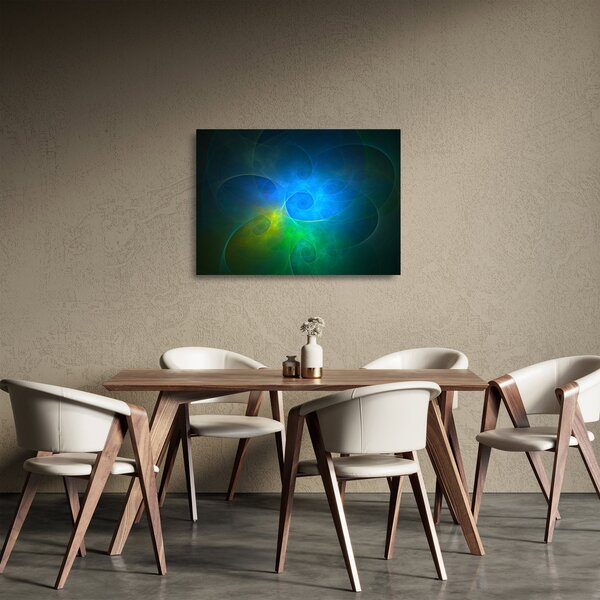 Kék absztrakció képe (üvegen) (70x50 cm)