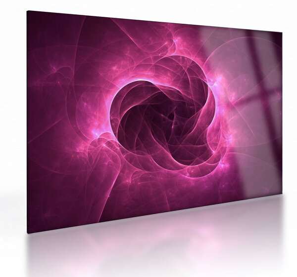 Modern rózsaszín absztrakció képe (üvegen) (70x50 cm)