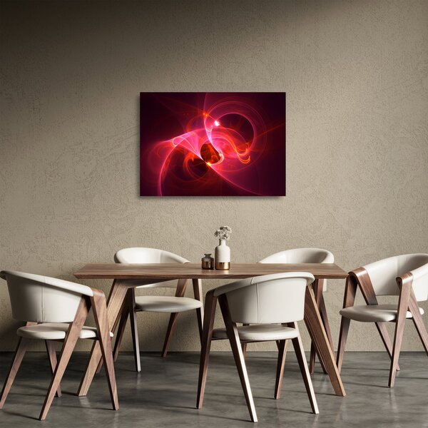 Modern rózsaszín absztrakció képe (üvegen) (70x50 cm)