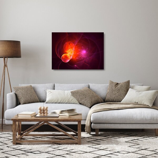 Modern rózsaszín absztrakció képe (üvegen) (70x50 cm)