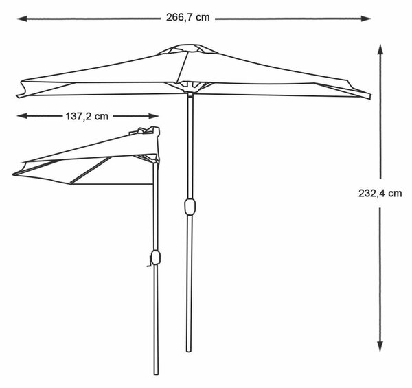 Timeless Tools Balkon Napernyő - 267cm