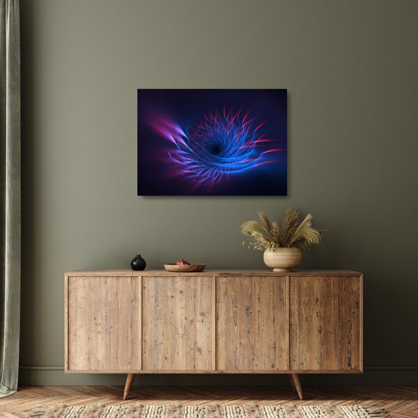 Kép - virág absztrakció (üvegen) (70x50 cm)