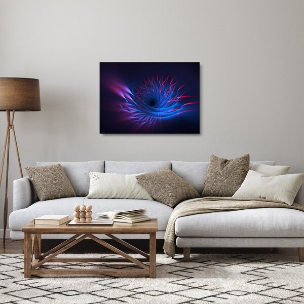 Kép - virág absztrakció (üvegen) (70x50 cm)