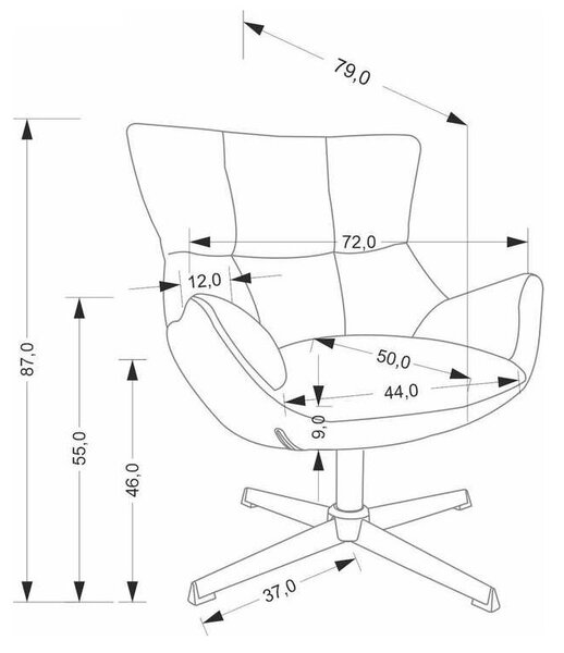 Melville fotel, szürke