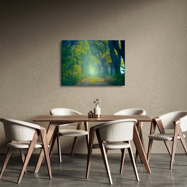 Fákkal szegélyezett út képe (üvegen) (70x50 cm)