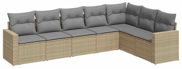 VidaXL Polyrattan Kerti Ülőgarnitúra - 7 részes - Bézs