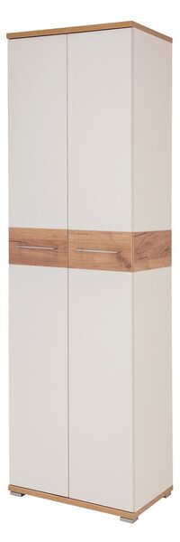 Fehér-natúr színű ruhásszekrény tölgyfa dekorral 59x199 cm Topix – Germania