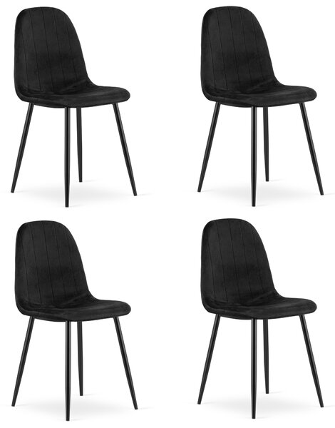 Étkezőszék PADVA VELVET fekete lábakkal, fekete