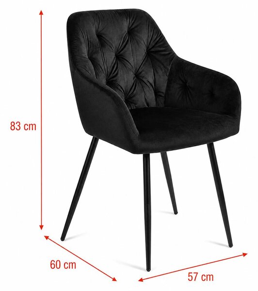 AVENBERG LOREN Étkezőszék szett - 2 db, fekete