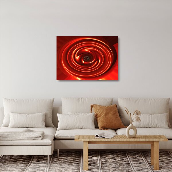 Absztrakt kép - piros spirál (üvegen) (70x50 cm)