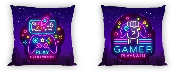 FARO Gamer Neon párnahuzat 40x40 cm