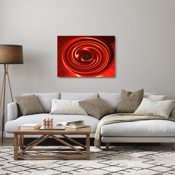 Absztrakt kép - piros spirál (üvegen) (70x50 cm)