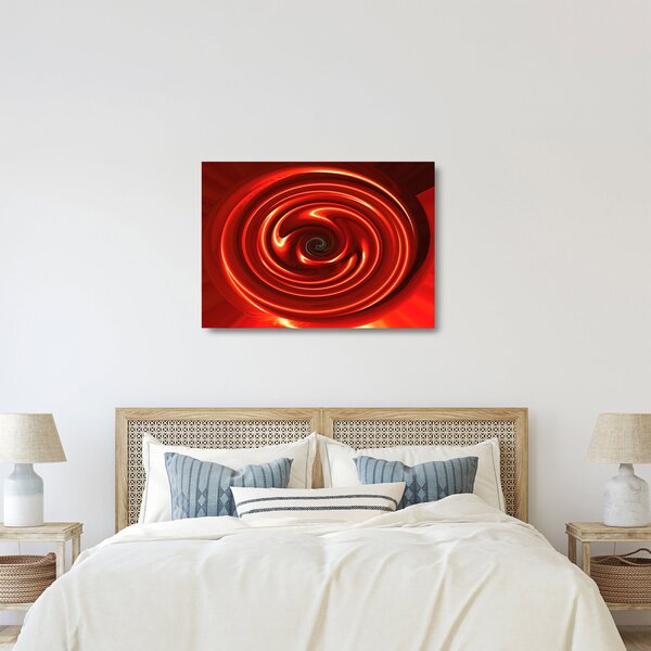 Absztrakt kép - piros spirál (üvegen) (70x50 cm)