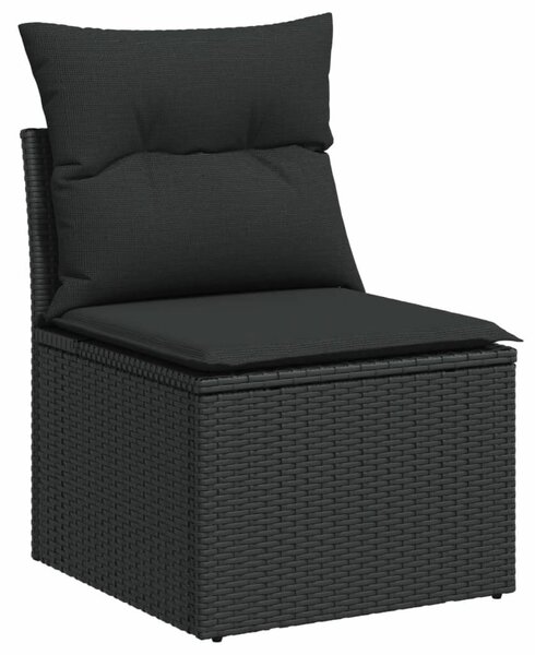VidaXL Polyrattan Kerti Ülőgarnitúra - 7 részes - Fekete