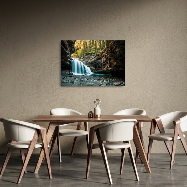 Erdei vízesés képe (üvegen) (70x50 cm)