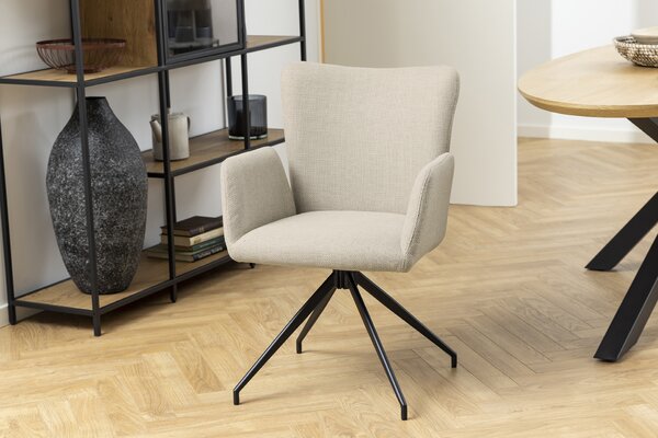MAZZONI EXPORT SARETTA Beige (Basel 24 szövet) - MODERN KÁRPITOZOTT FORGÓSZÉK NAPPALIBA/ÉTKEZŐBE/LOFT IRODÁBA