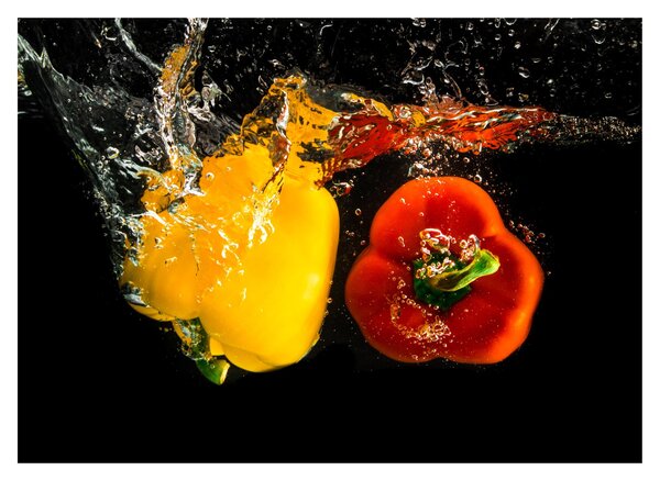 Kép - paprika a vízben (üvegen) (70x50 cm)