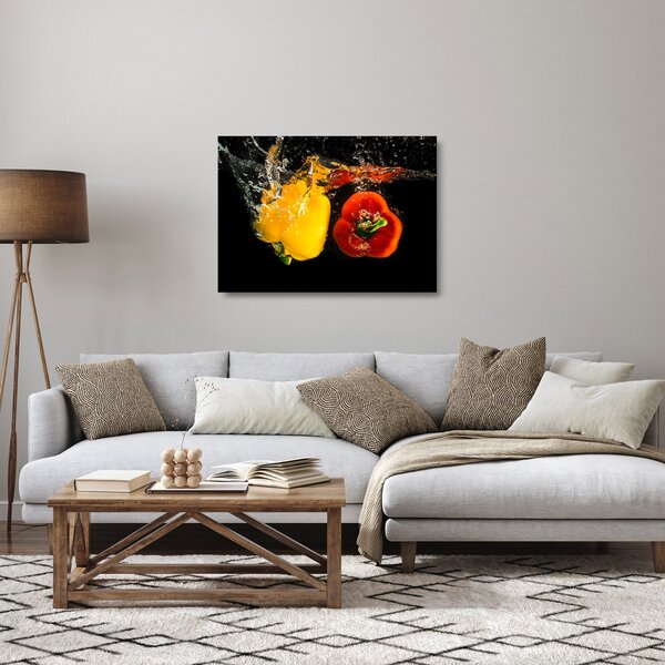 Kép - paprika a vízben (üvegen) (70x50 cm)