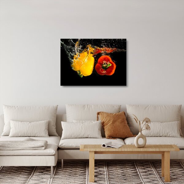 Kép - paprika a vízben (üvegen) (70x50 cm)
