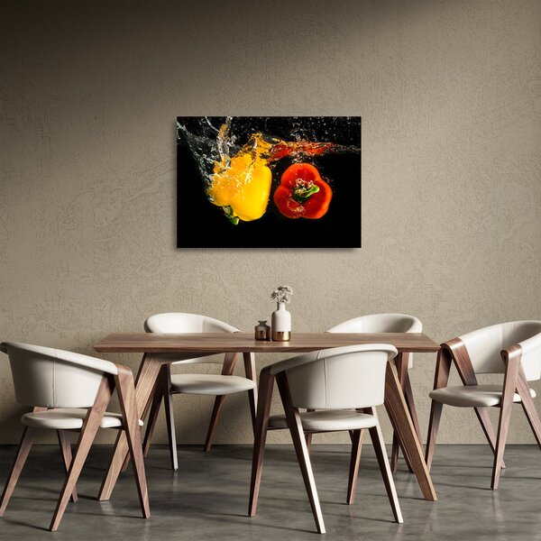 Kép - paprika a vízben (üvegen) (70x50 cm)