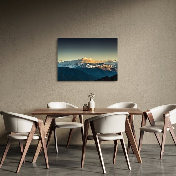 Kép - magas hegyek csúcsai (üvegen) (70x50 cm)