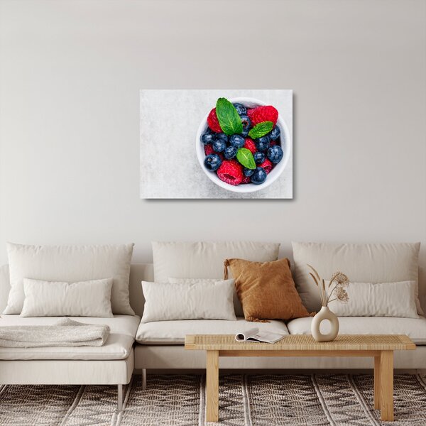 Kép - tál erdei gyümölccsel (üvegen) (70x50 cm)