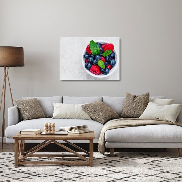 Kép - tál erdei gyümölccsel (üvegen) (70x50 cm)