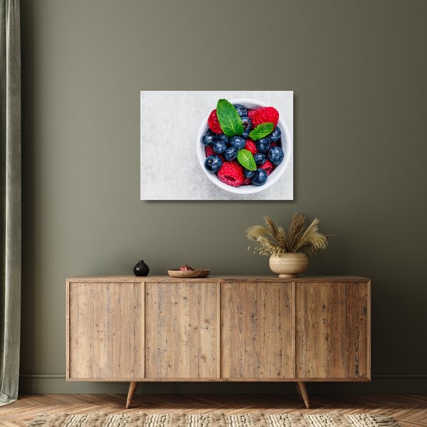Kép - tál erdei gyümölccsel (üvegen) (70x50 cm)