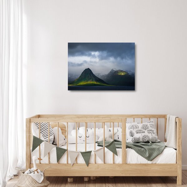 Hegyek képe (üvegen) (70x50 cm)