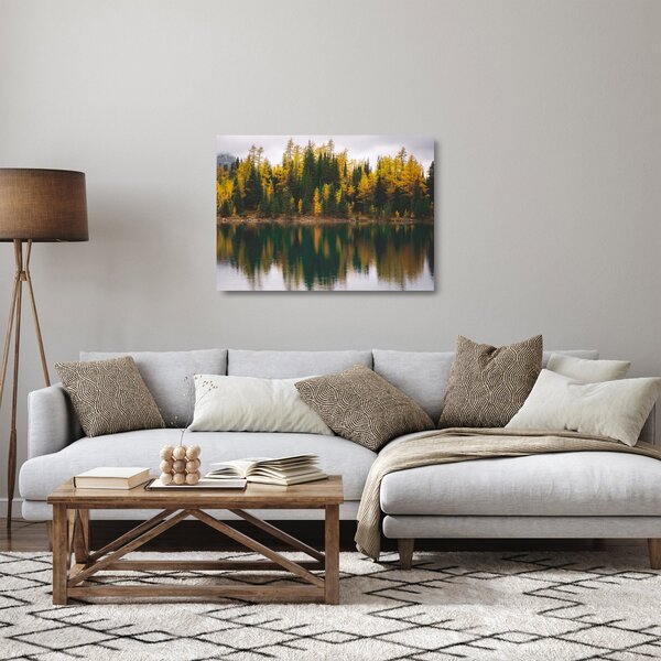Erdei tó képe (üvegen) (70x50 cm)