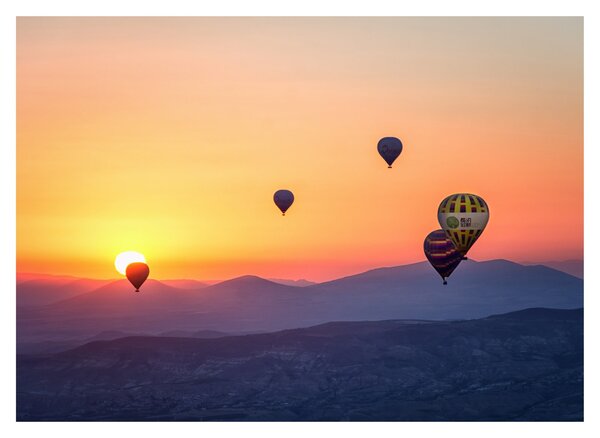 Hőlégballon képe (üvegen) (70x50 cm)