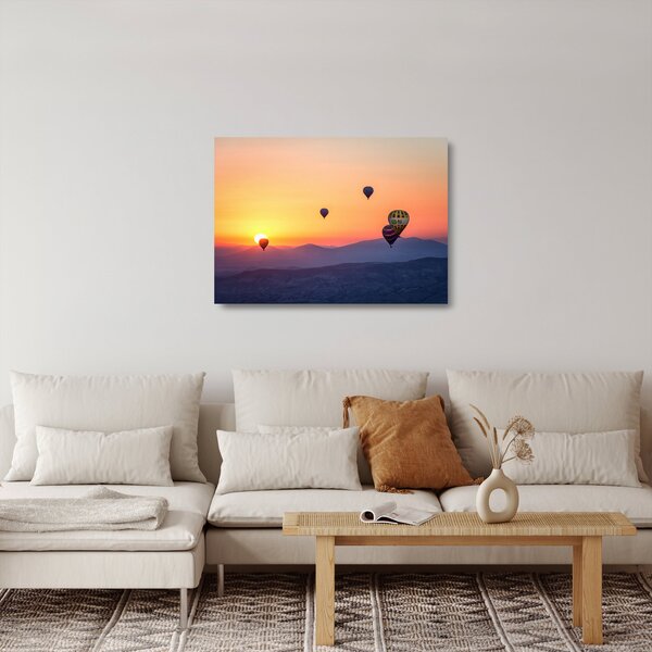 Hőlégballon képe (üvegen) (70x50 cm)