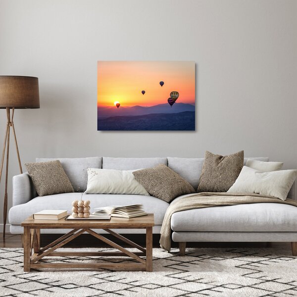 Hőlégballon képe (üvegen) (70x50 cm)