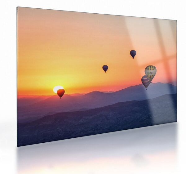 Hőlégballon képe (üvegen) (70x50 cm)