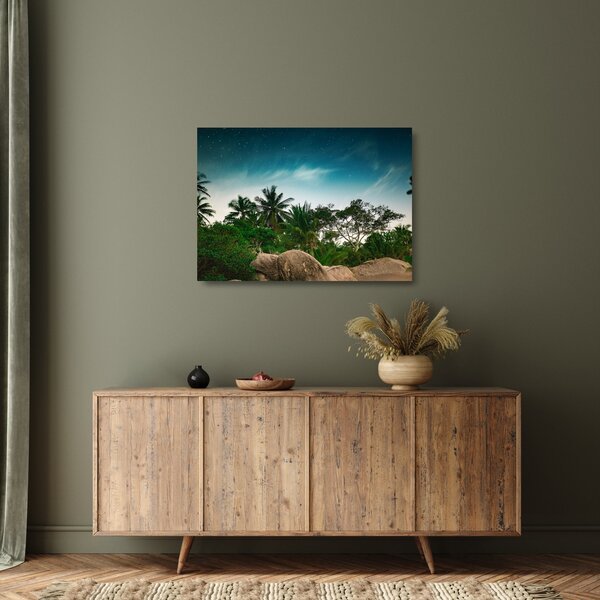 Kép - pálmafák (üvegen) (70x50 cm)