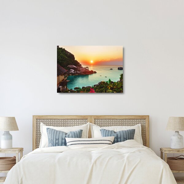 Gyönyörű strand képe (üvegen) (70x50 cm)
