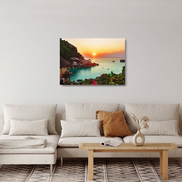 Gyönyörű strand képe (üvegen) (70x50 cm)